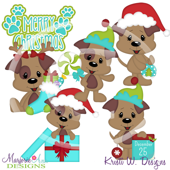 Christmas Dogs SVG Cutting Files Includes Clipart - Click Image to Close